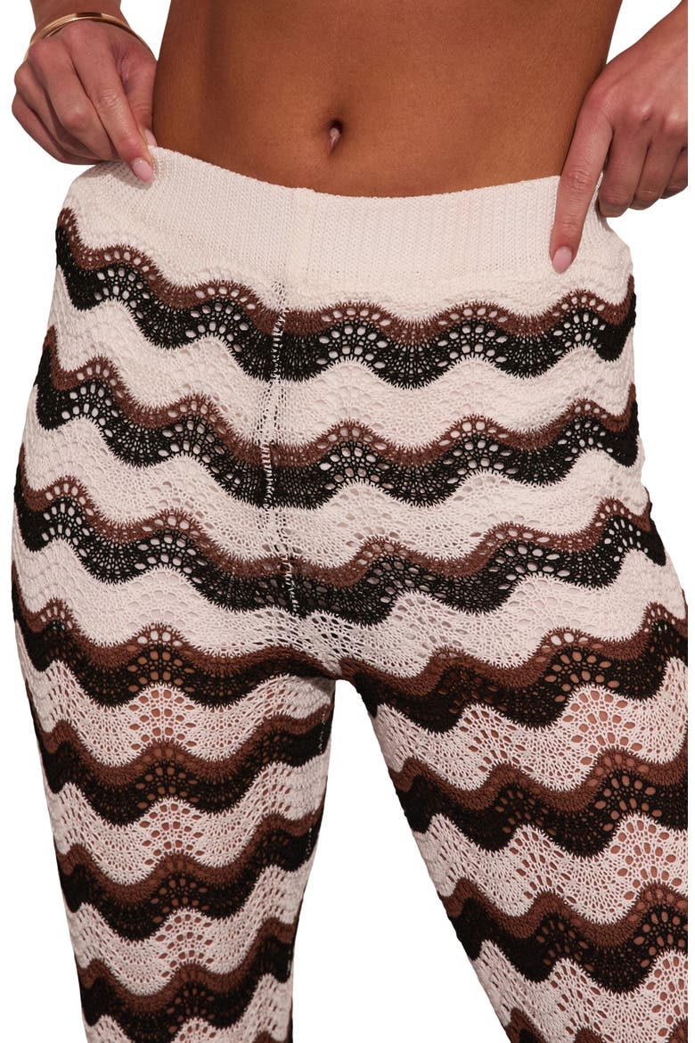 Zigzag Open Stitch Pants, Alternate, color, CREAM MULTI