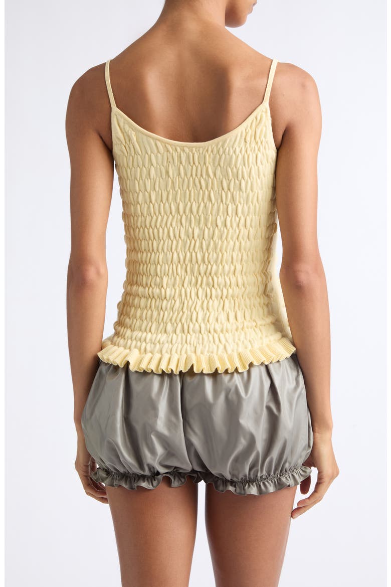 The Shirred Knit Cotton & Cashmere Camisole, Alternate, color, LEMON