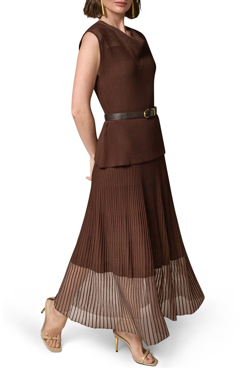 Belted Cap Sleeve Maxi Dress, Alternate, color, CANYON