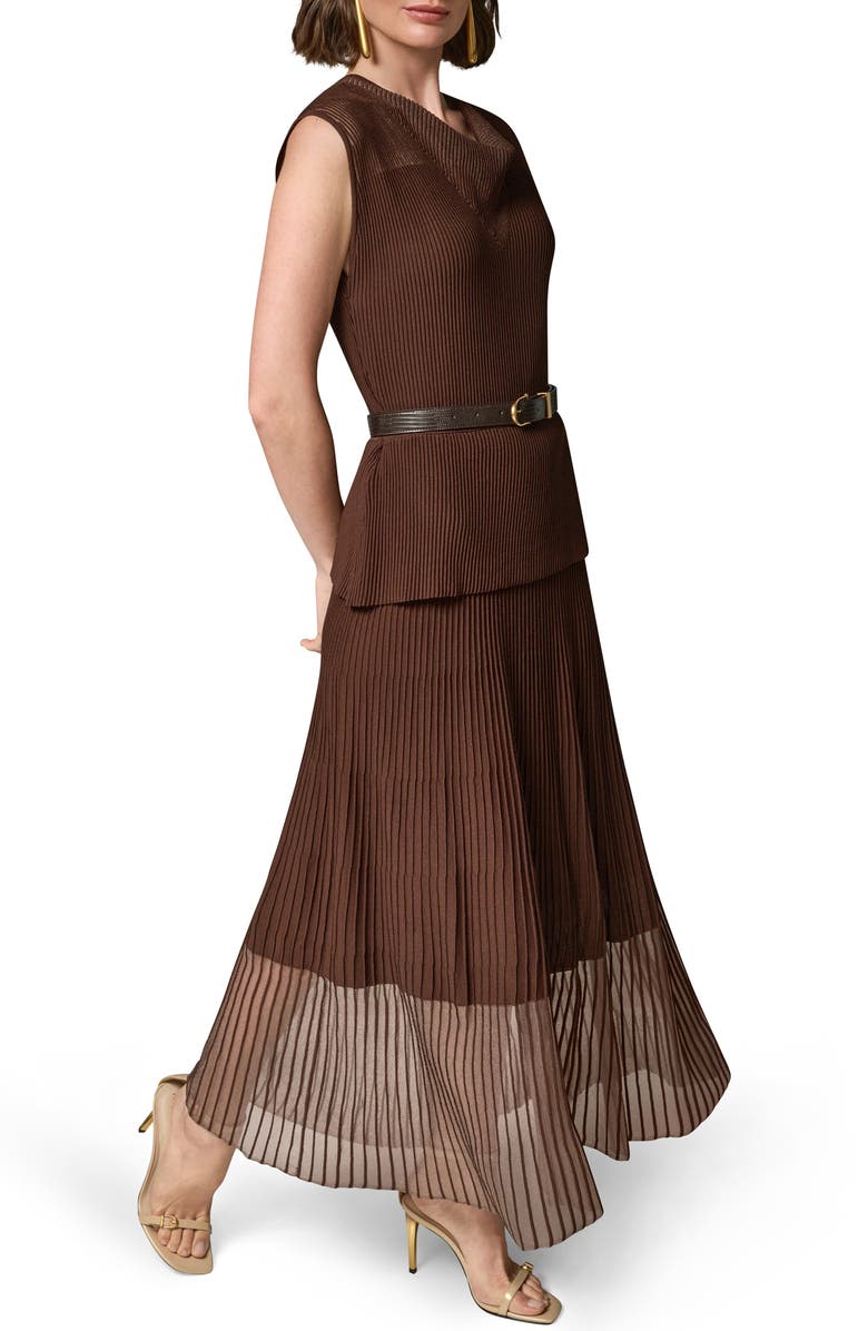 Donna Karan New York Belted Cap Sleeve Maxi Dress, Alternate, color,