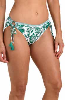 Botanical Brocade Side Tie Bikini Bottoms
