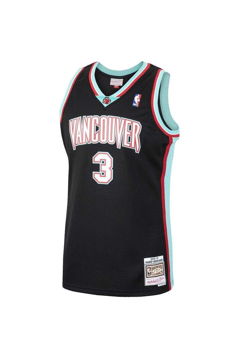 Men's Mitchell & Ness Shareef Abdur-Rahim Black Vancouver Grizzlies 2000/01 Hardwood Classics Swingman Jersey, Alternate, color, Black