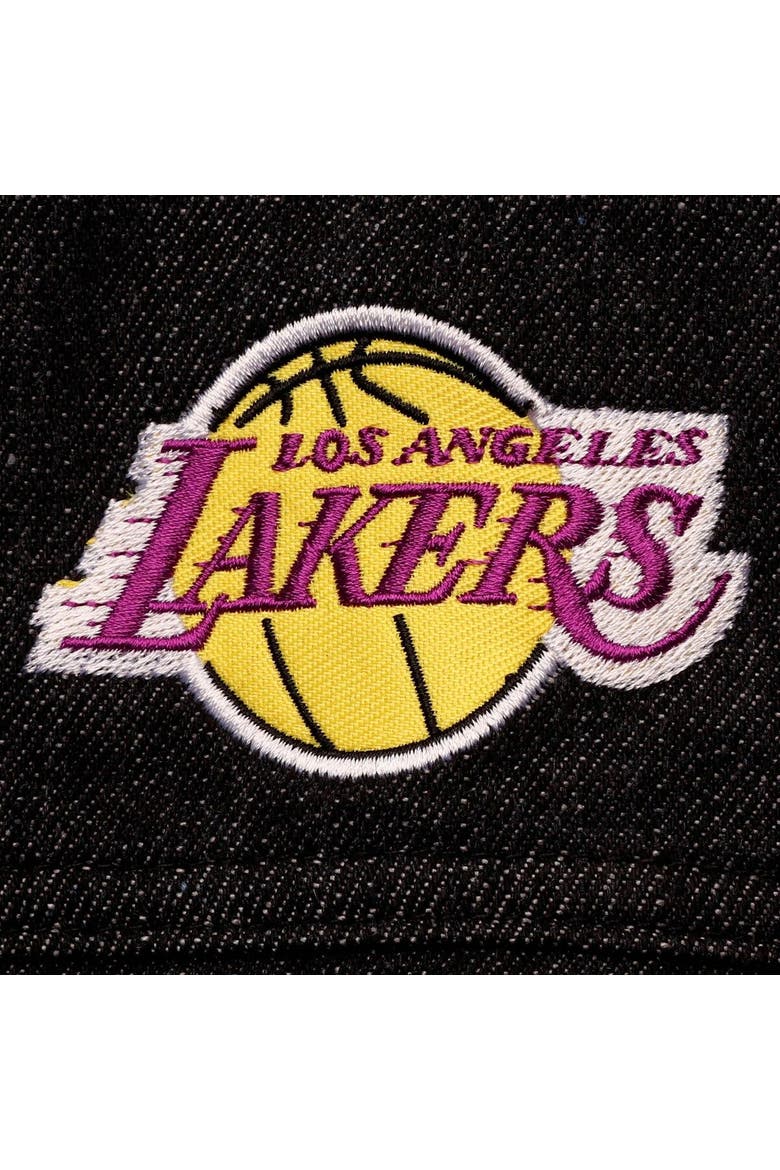 Women's The Wild Collective Black Los Angeles Lakers Patch Denim Button-Up Jacket, Alternate, color, Black