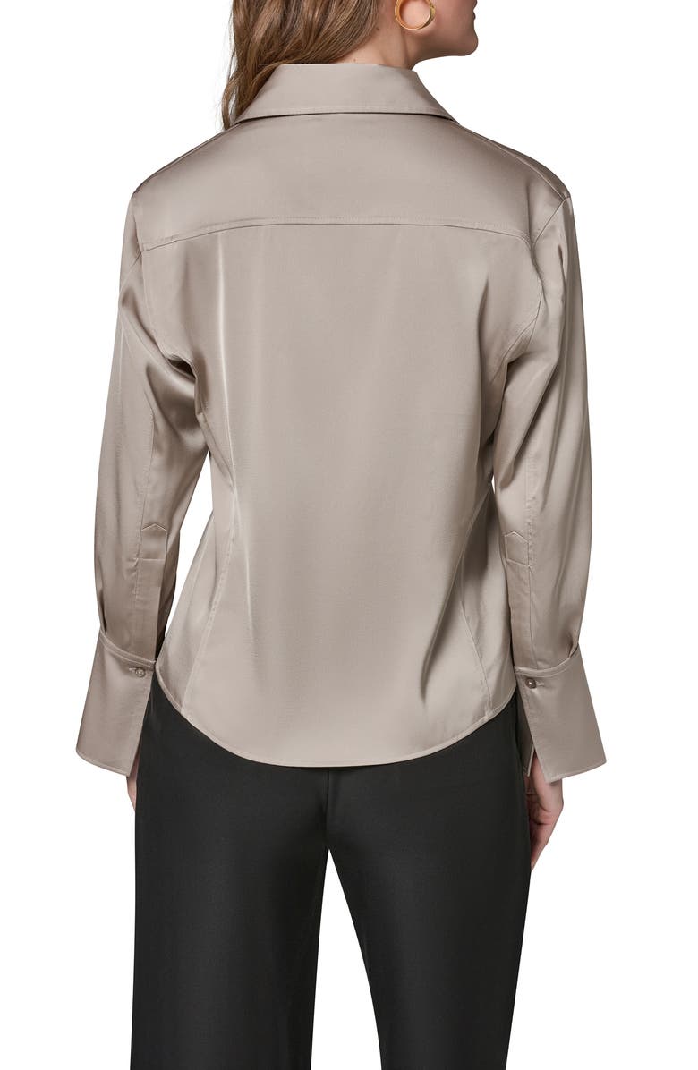 Donna Karan New York Satin Button-Up Shirt, Alternate, color, Turin