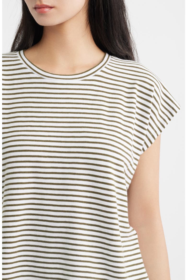 Stripe Organic Cotton Top, Alternate, color, OLIVE