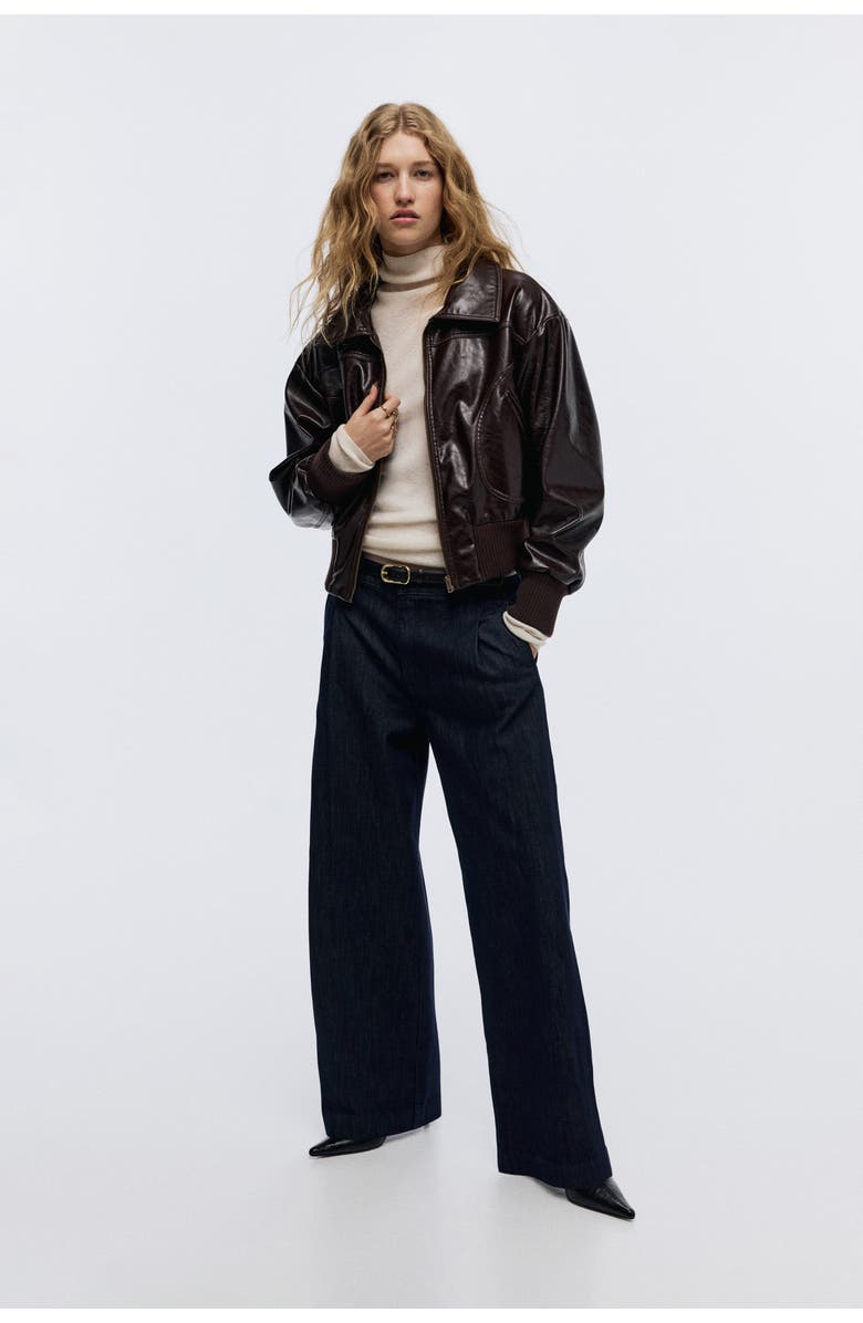 H&M Wide Regular Jeans, Alternate, color, Dark Denim Blue