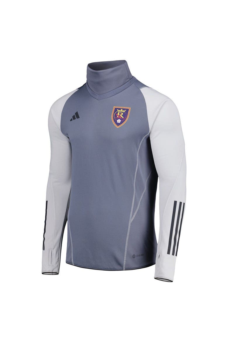 Men's adidas Gray Real Salt Lake Warm Raglan COLD.RDY Top, Alternate, color, Gray