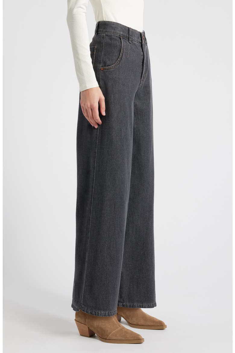Whitney 'Ab'Solution Skyrise Wide Leg Ankle Jeans, Alternate, color, GREY
