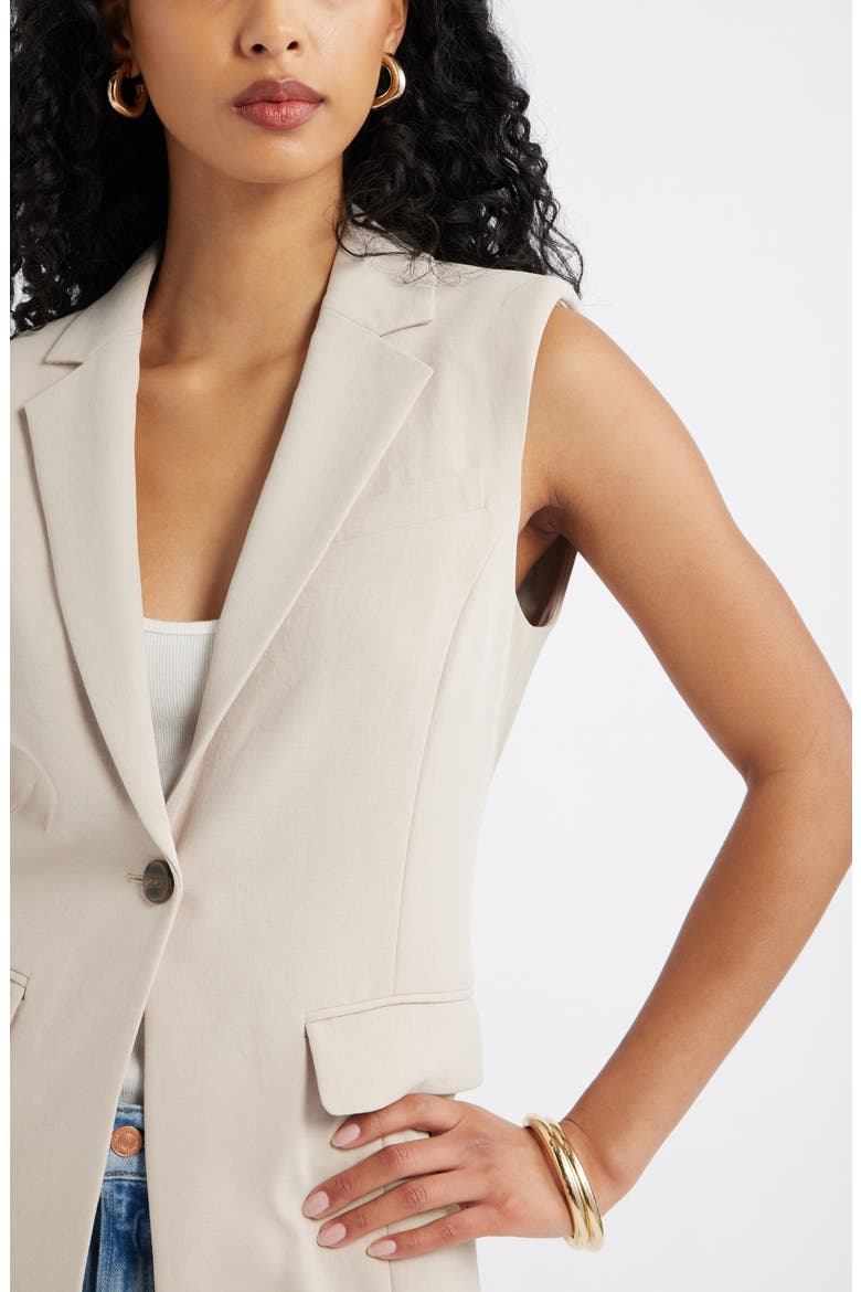 Curator Crepe Belt Detail Vest, Alternate, color, GREY FEATHER
