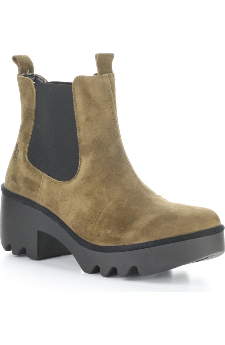 Fly London Trig Platform Chelsea Boot, Main, color, Elephant Oil Suede