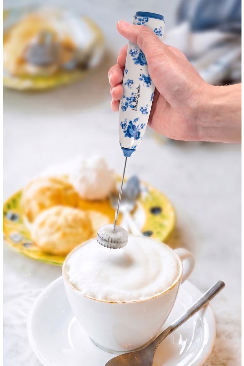 Printed Milk Frother Set, Alternate, color, BLUE FLORAL PRINT
