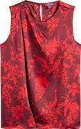 Vince Camuto Pleated Sleeveless Satin Top