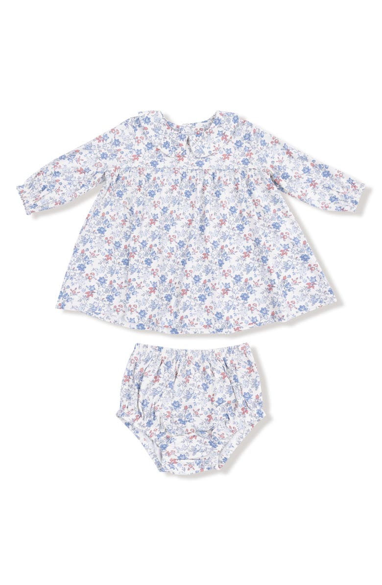 Angel Dear Country Kid Floral Long Sleeve Dress & Bloomers Set, Main, color, Ivory/ Mellow Rose
