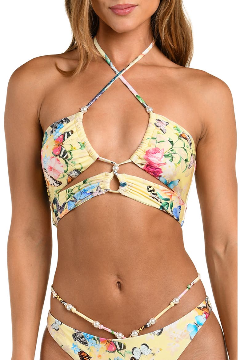 Sirena Garden Butter Bikini Top, Alternate, color, YELLOW MULTI