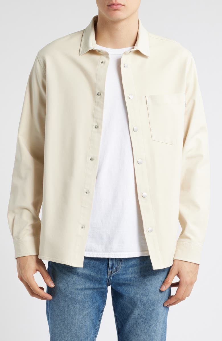 DL1961 Dominick Stretch Cotton & Viscose Snap-Up Overshirt, Main, color, 