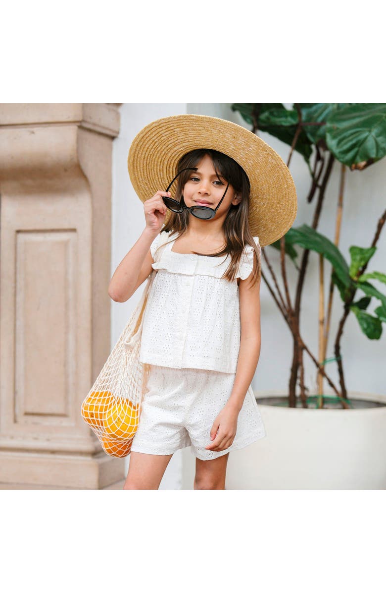 Hope & Henry Kids' Organic Eyelet Tank and Short Set, Alternate, color, Natural Eyelet