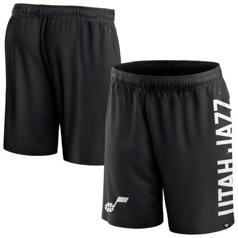 Men's Fanatics Branded Black Utah Jazz Post Up Mesh Shorts