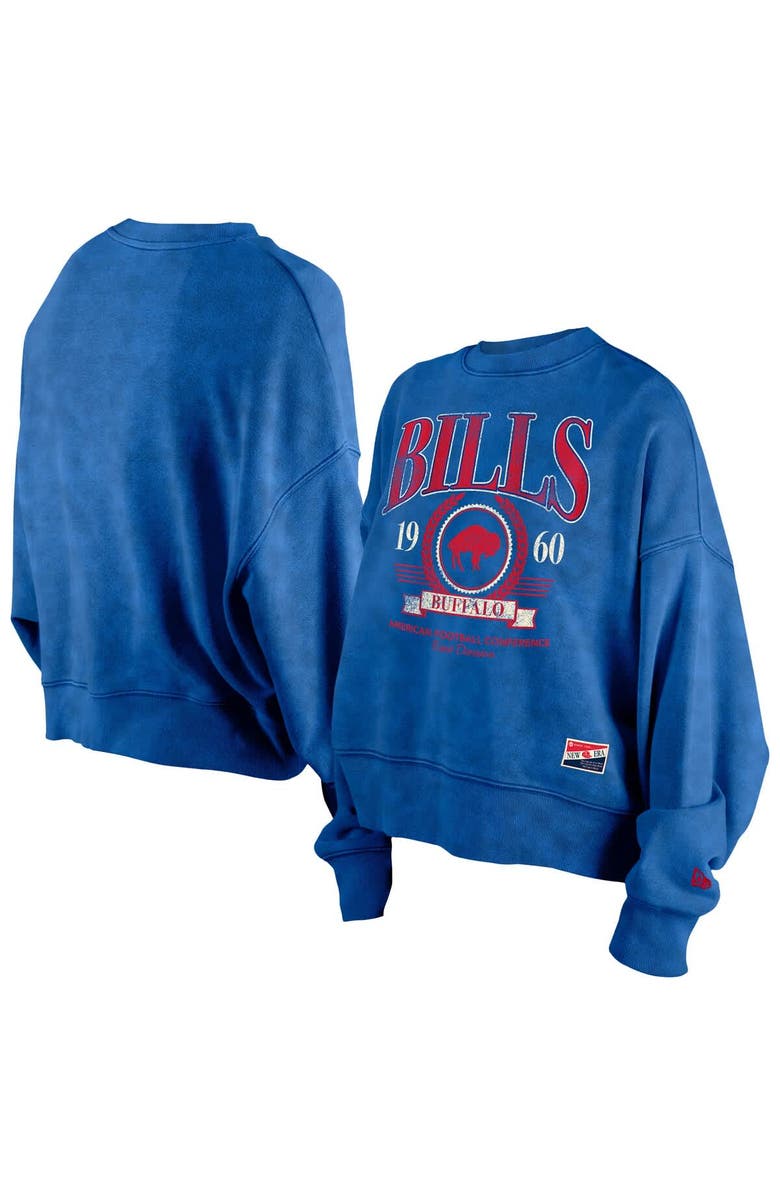 New Era Women's New Era Royal Buffalo Bills Throwback Boxy Sweatshirt, Main, color, 