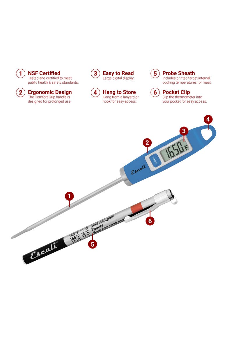 Gourmet Digital Thermometer, Alternate, color, Blue
