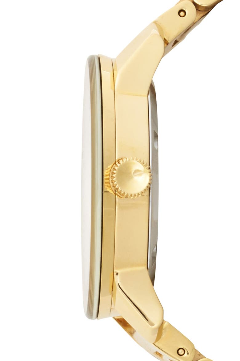 Bold Crystal Marker Bracelet Watch, 37mm, Alternate, color, GOLD