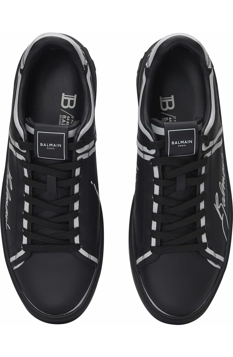 Balmain B-Court Printed Calfskin Trainers, Alternate, color,