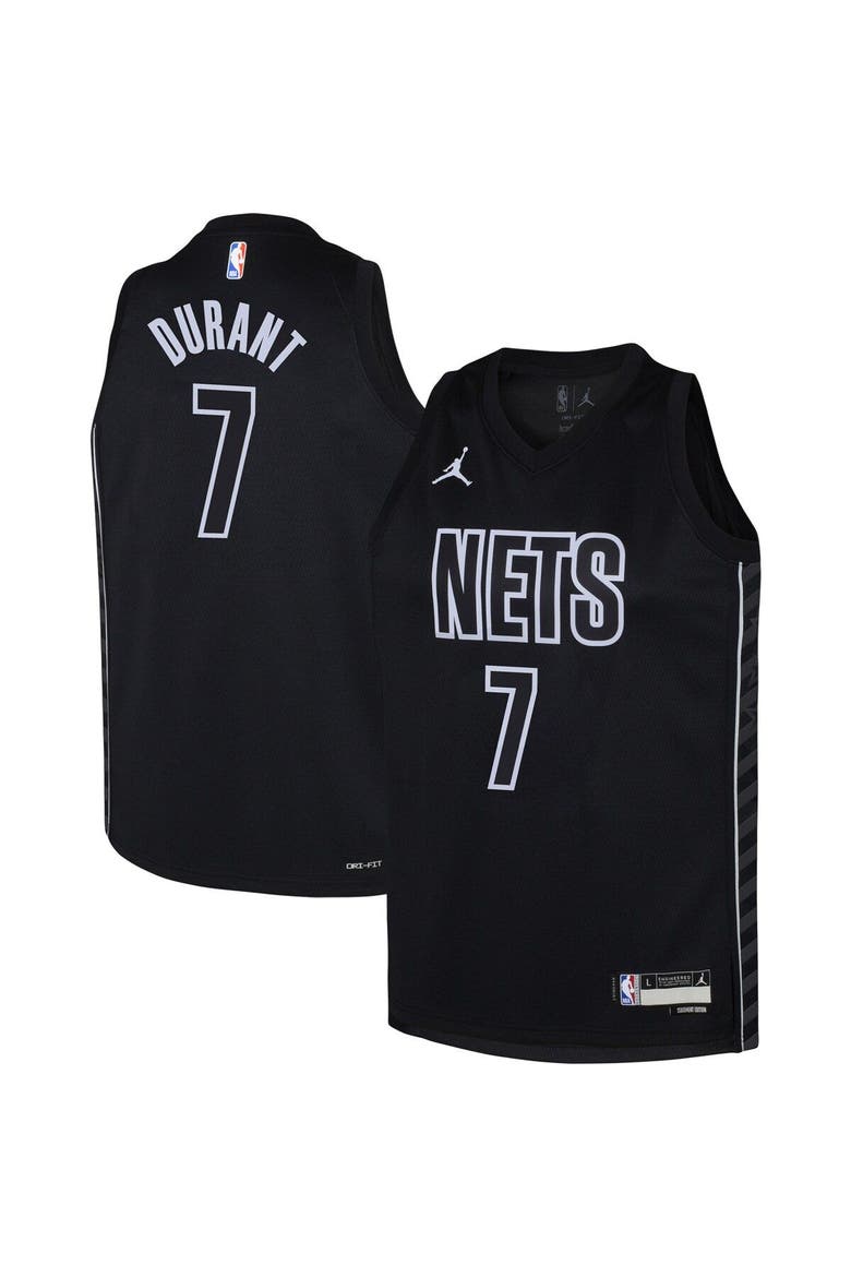 Youth Jordan Brand Kevin Durant Black Brooklyn Nets Swingman Jersey - Statement Edition, Main, color, Black