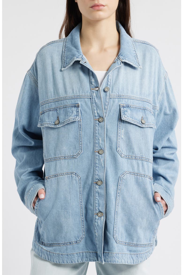 Oversize Denim Shirt, Alternate, color, LIGHT WASH