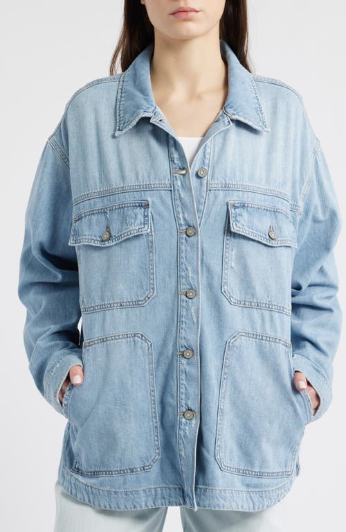 Hidden Jeans Oversize Denim Shirt In Light Wash