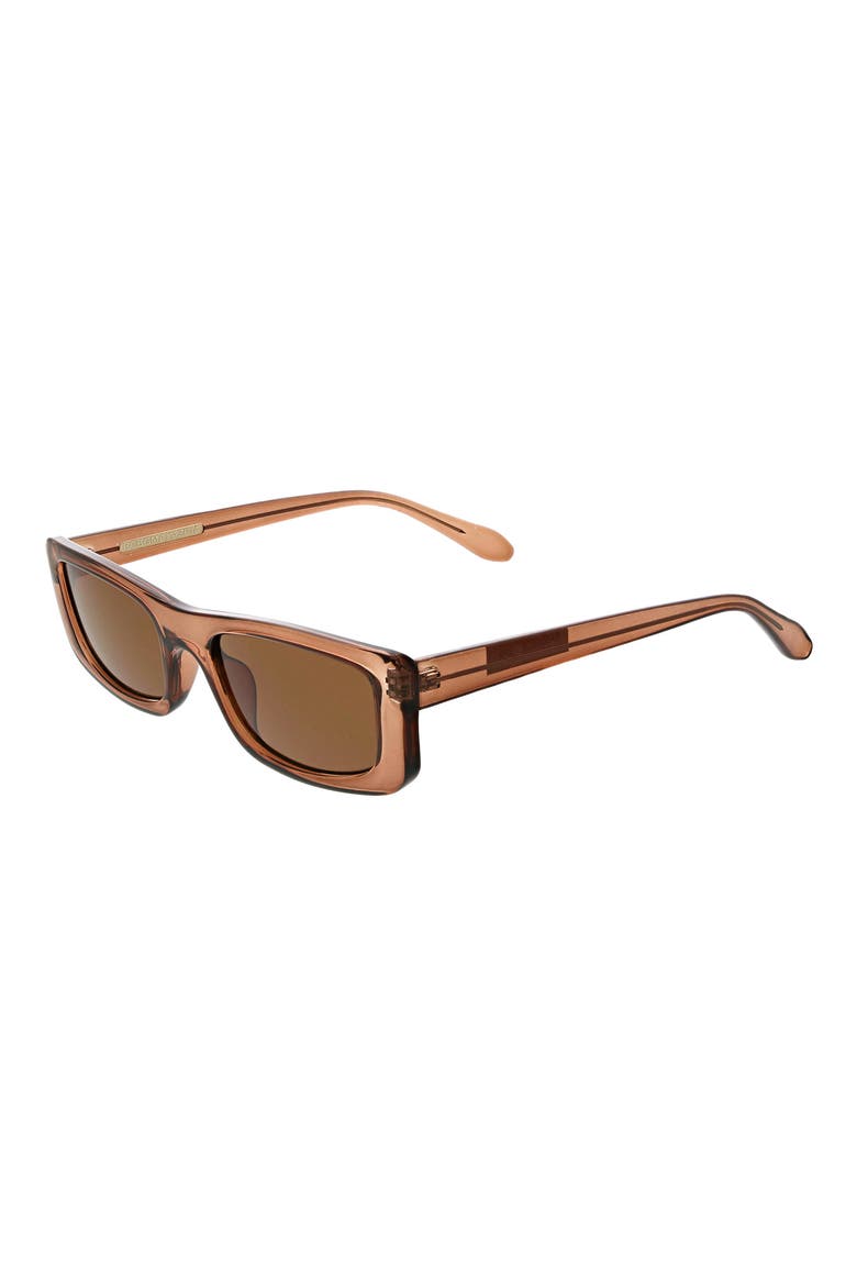 54mm Slim Flat Top Sunglasses, Main, color, CRYSTAL BROWN
