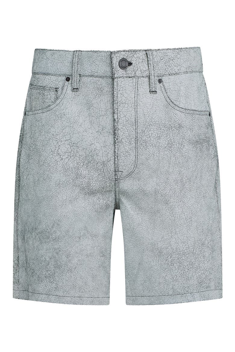 Clint Leather Five Pocket Shorts, Alternate, color, CRACKED WHITE