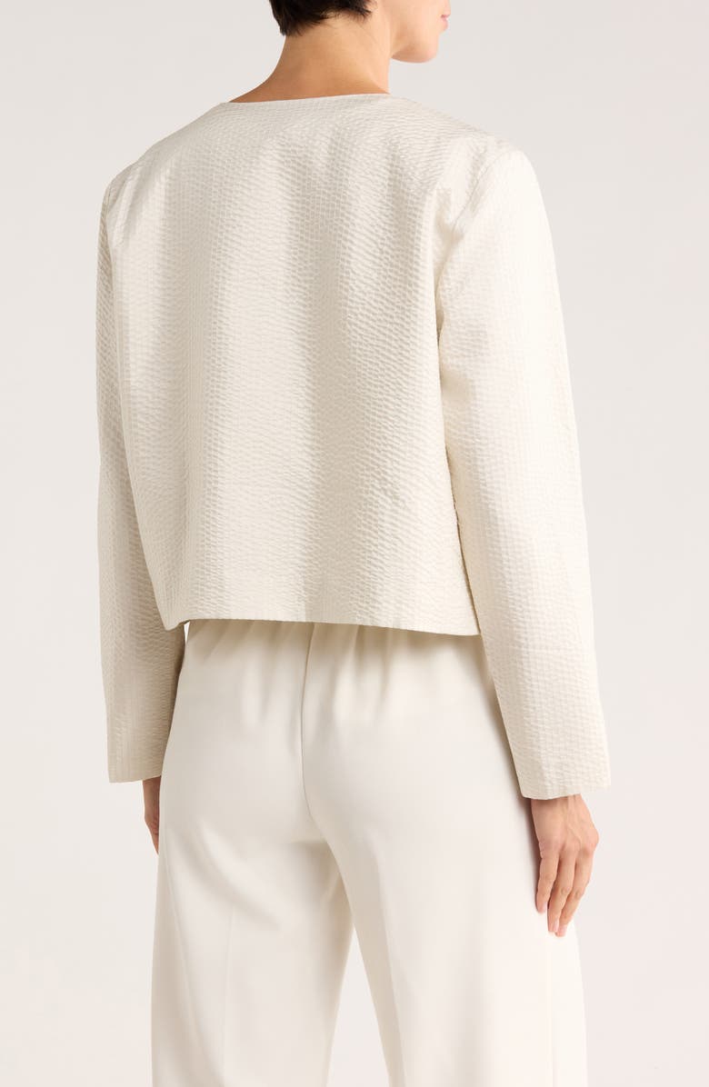 Eileen Fisher Silk Crop Jacket, Alternate, color, Bone