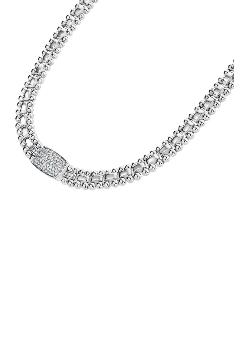 Caviar Spark Diamond Pavé Collar Necklace, Alternate, color, SILVER/ DIAMOND