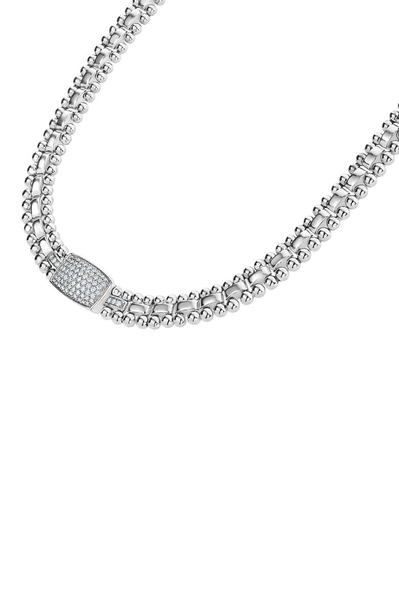 LAGOS Caviar Spark Diamond Pavé Collar Necklace, Alternate, color, 