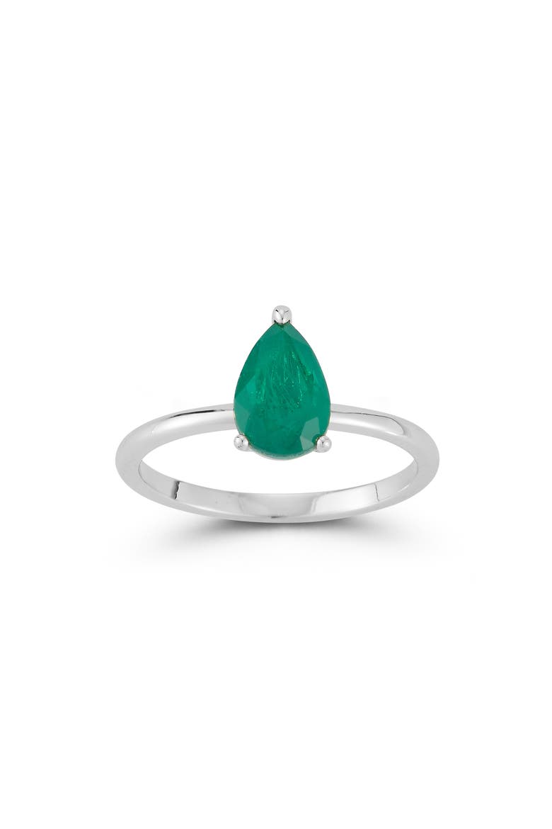 Pear Cubic Zirconia Ring, Main, color, SILVER