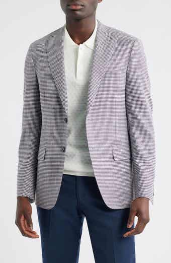 Heritage Gold Purple Houndstooth Wool Blend Sport Coat