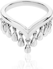 Lucy Quartermaine Wishbone Tear Drop Ring