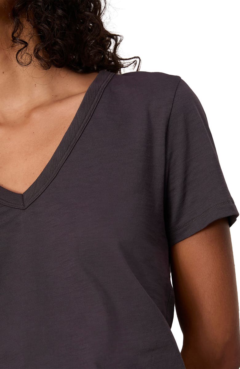 rag & bone The Vee Slub Cotton T-Shirt, Alternate, color, Greystone