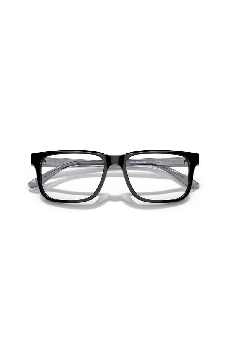 Emporio Armani 53mm Rectangle optical glasses, Alternate, color, Black