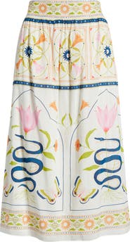 Cleobella Elliott Print Midi Skirt