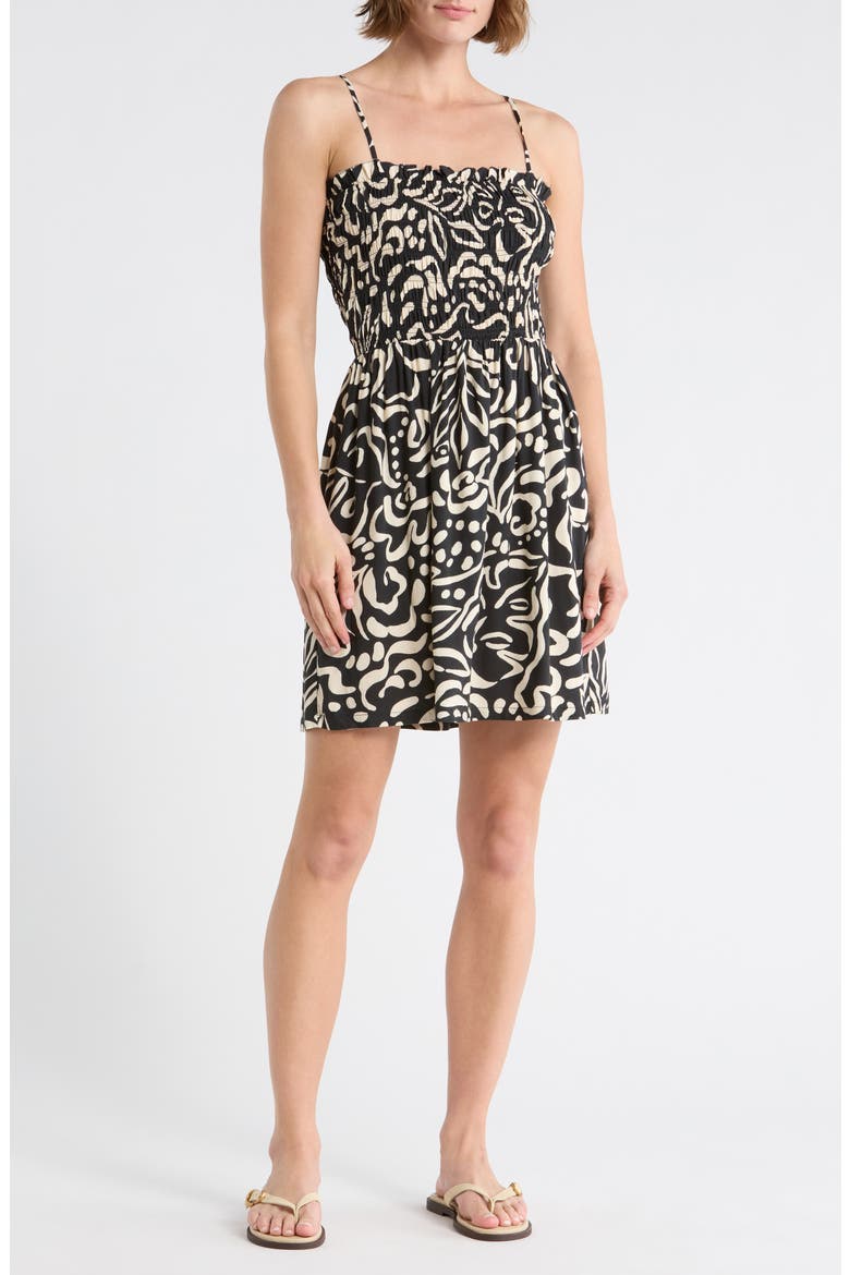 Seaside Breeze Minidress, Main, color, BLACK PEBBLE