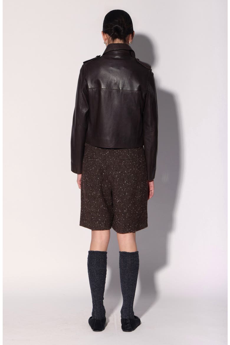 Trevor Leather Jacket, Alternate, color, Mocha