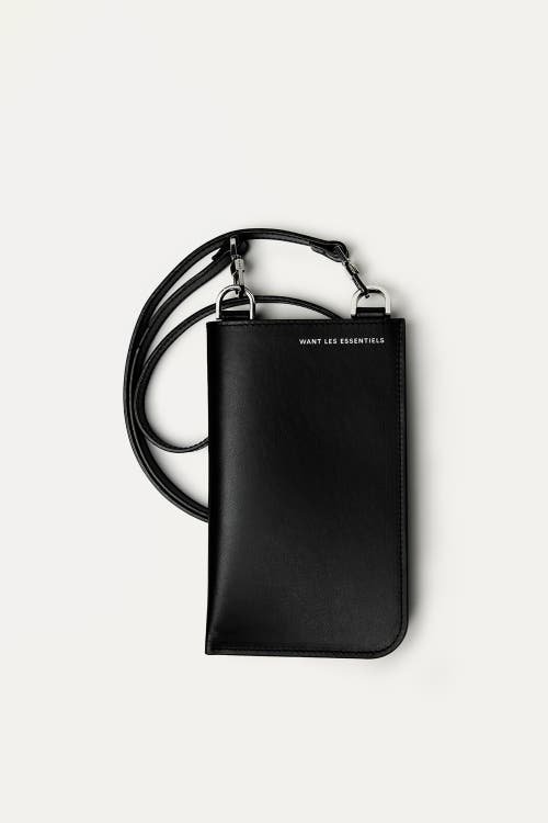 Want Les Essentiels Arch Smooth Leather Phone Bag in Black at Nordstrom