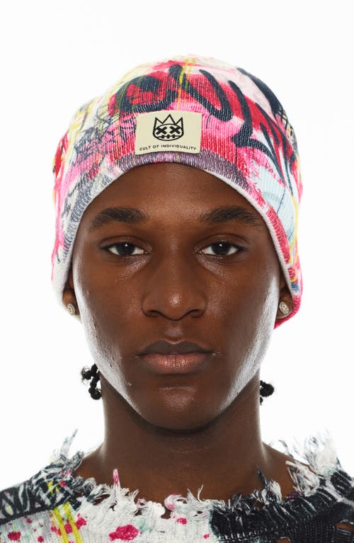 Cult Of Individuality Graphic Beanie In Multi