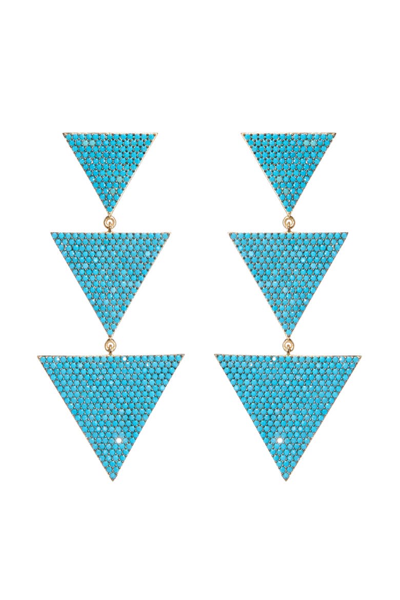 Megan Earrings, Main, color, Turquoise/Gold