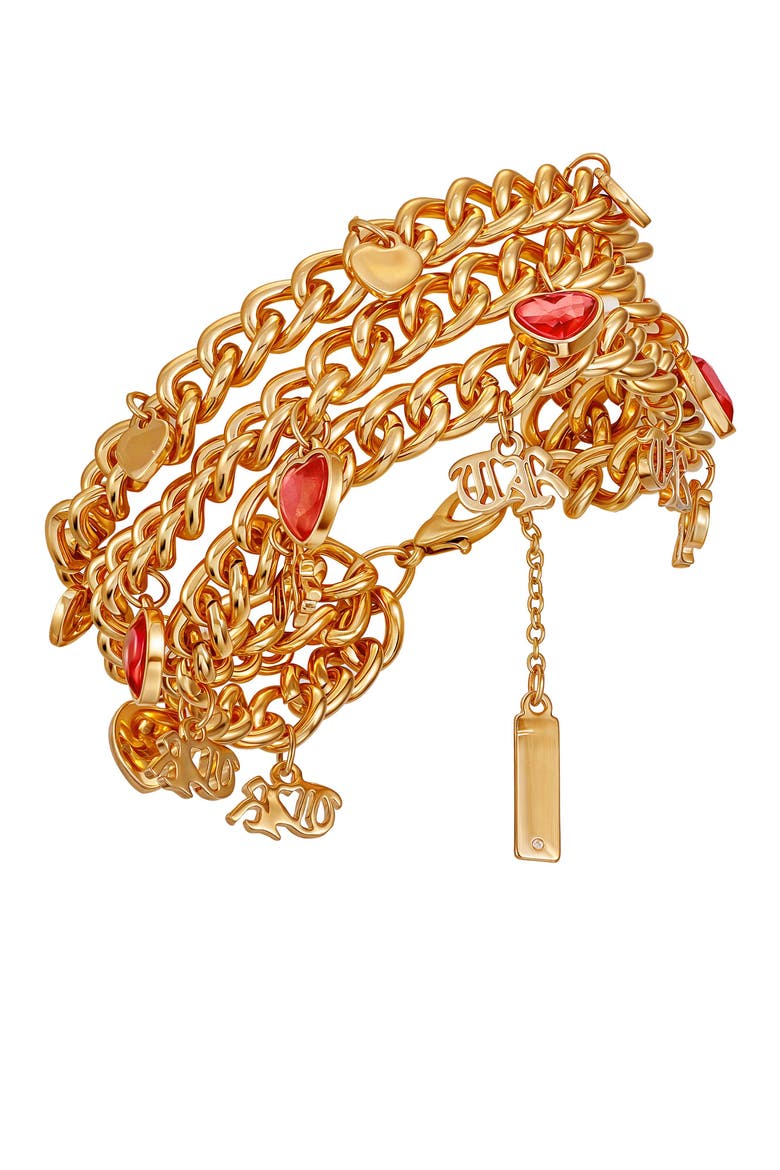 Charmy layered bracelet, Alternate, color, goldtone