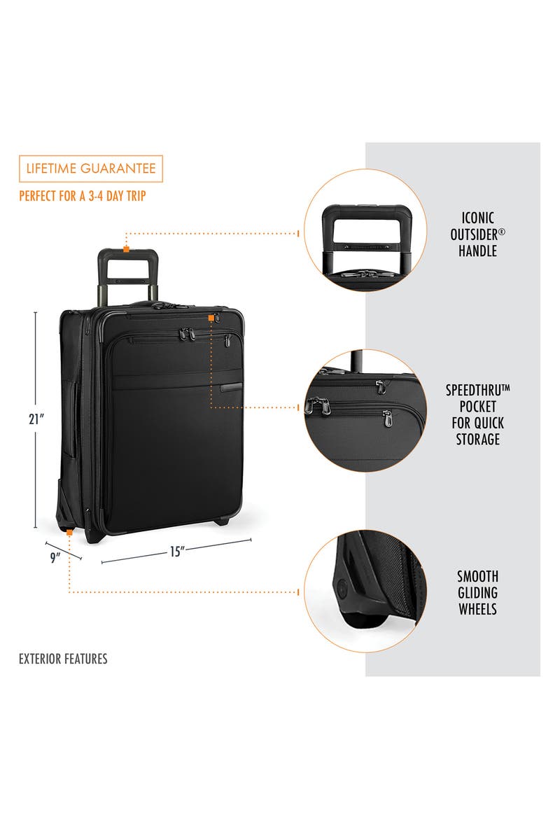 Baseline 21-Inch International Expandable Rolling Carry-On, Alternate, color, BLACK