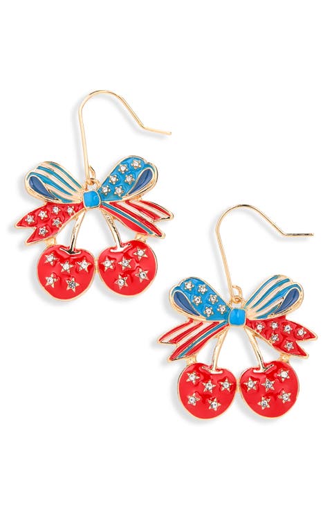 Americana Cherry Drop Earrings