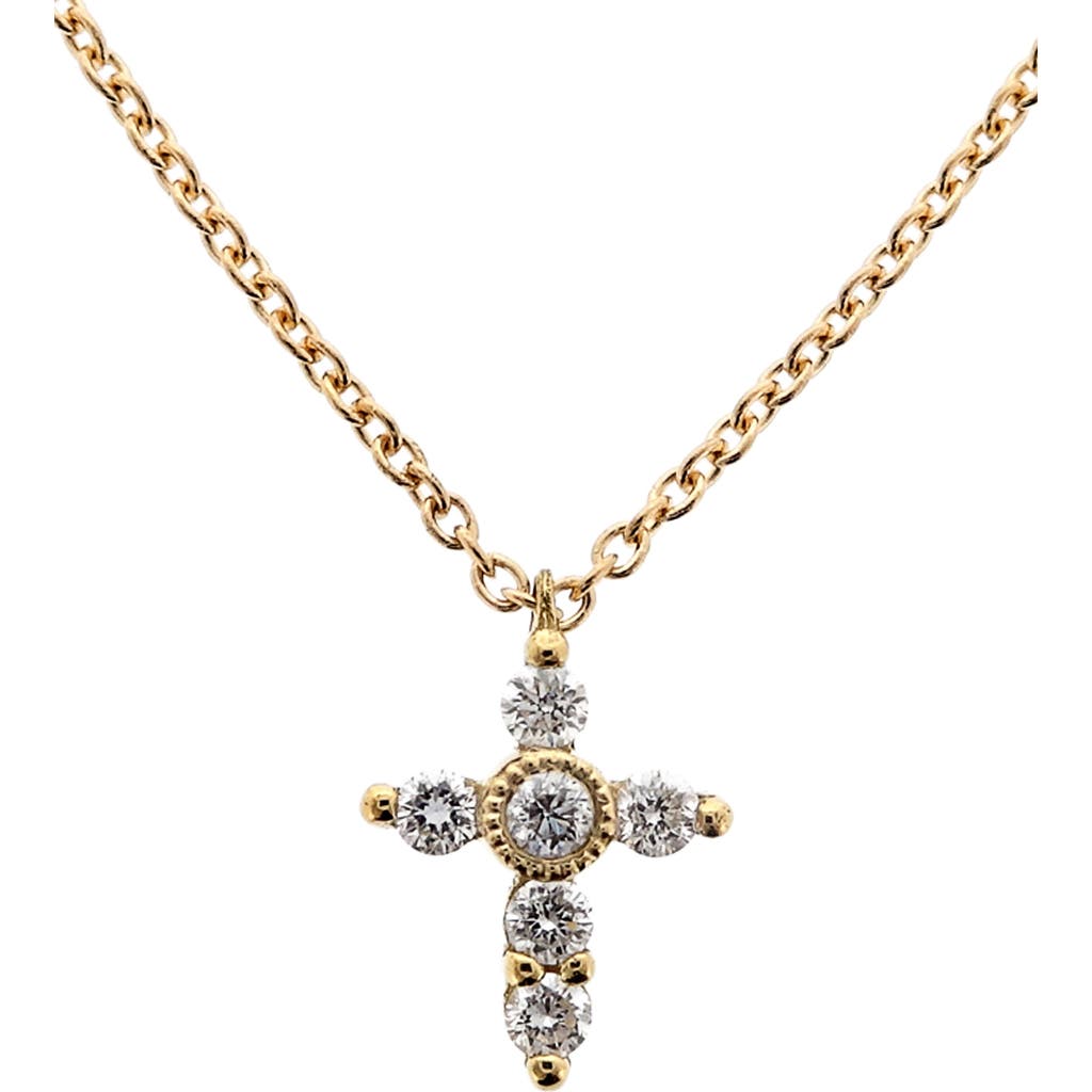 Bony Levy Diamond Cross Pendant Necklace In 18k Yellow Gold