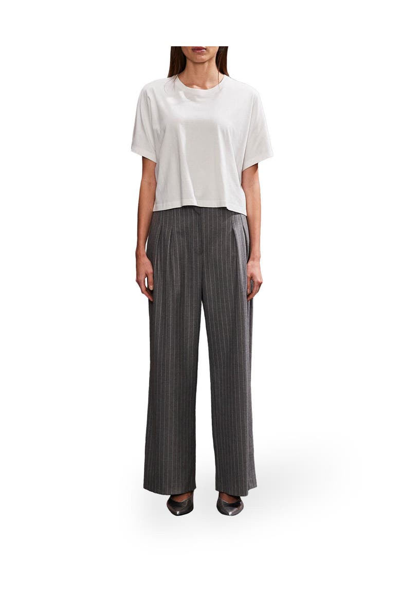 Ro&Zo Pinstripe High Waist Trousers, Alternate, color,
