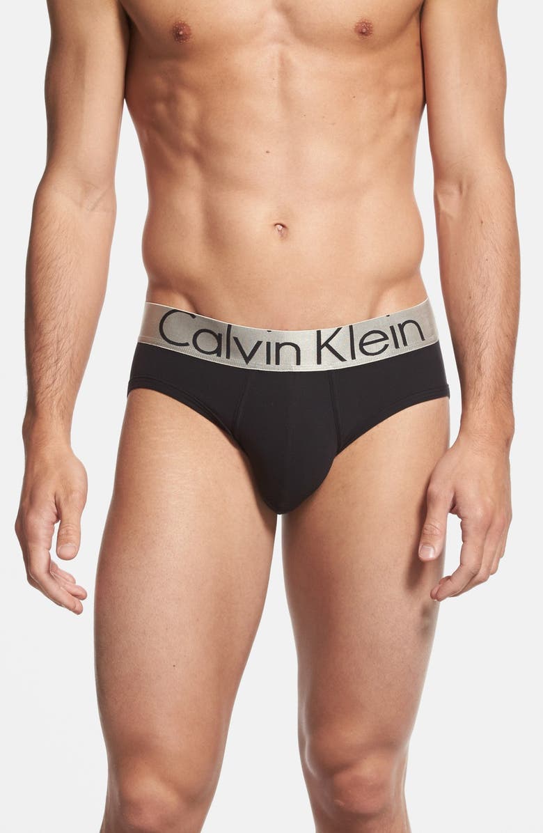 Calvin Klein 'Steel - U2715' Microfiber Hip Briefs, Main, color, 